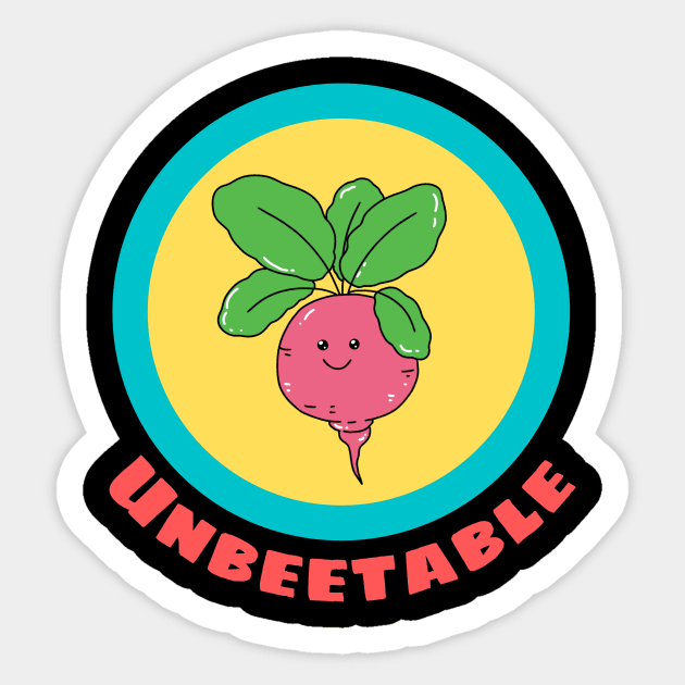 Unbeetable - Beetroot Pun Sticker by Allthingspunny